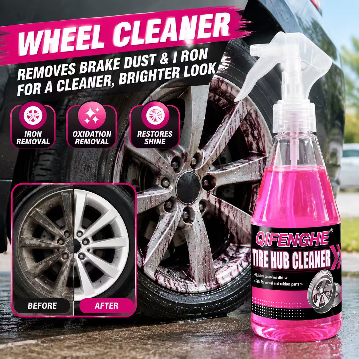 Wheel Cleaner Alloy - Skuteczny spray do czyszczenia felg, usuwa