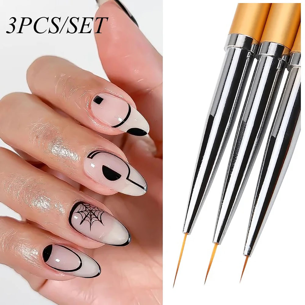 3 szt. Złote pędzelki do zdobi – Detailing Brush Set recenzja i cena